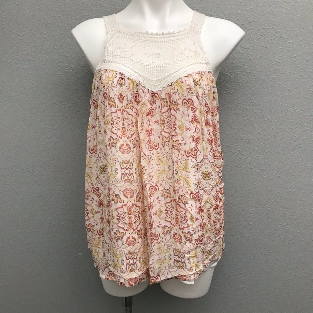 Nwt Joie Bayard Crocheted Lace Trim Silk Tank Orig $288